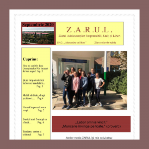Ziarul Adolescenților Responsabil, Uniți și Liberi (Septembrie 2020)