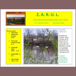 Ziarul instituției Ianuarie – Mai 2022