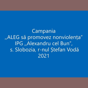 ALEG să promovez nonviolența